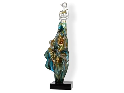 House of Arts XL Skulptur Elegante Frau Hochwertige Figur aus massivem Kunstharz auf Sockel Handgefertigt abstrakt und handbemalt 88cm von House of Arts