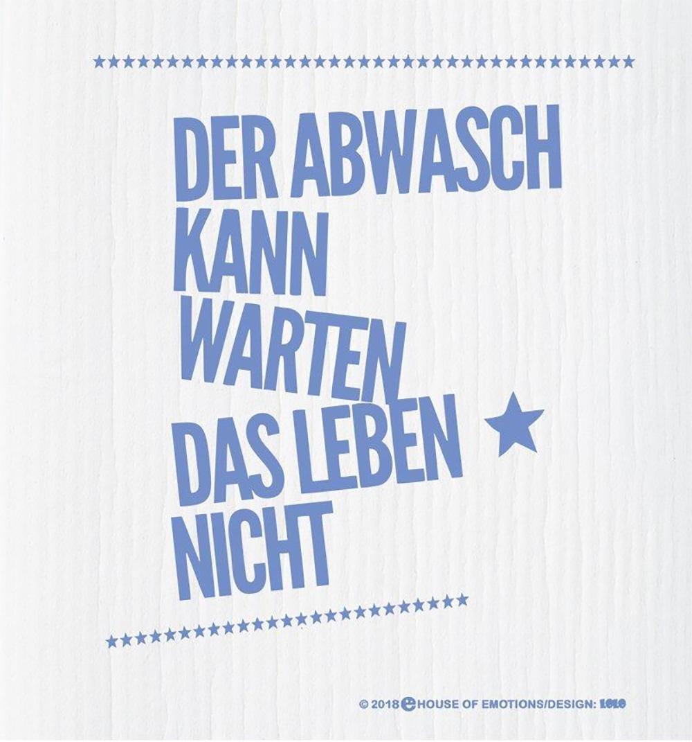 House of Emotions Spüllappen Der Abwasch kann warten 020187 von House of Emotions GmbH