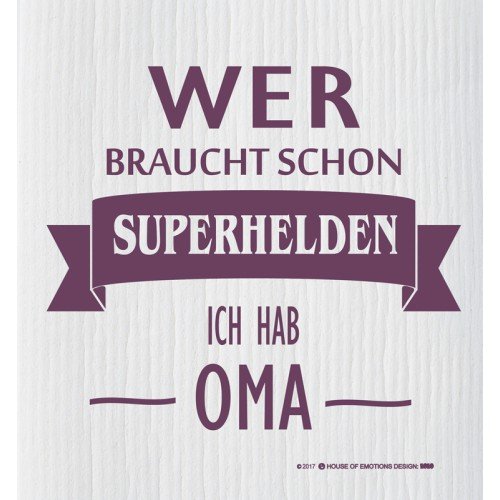 House of Emotions Spüllappen Superheldin Oma von HOUSE OF EMOTIONS