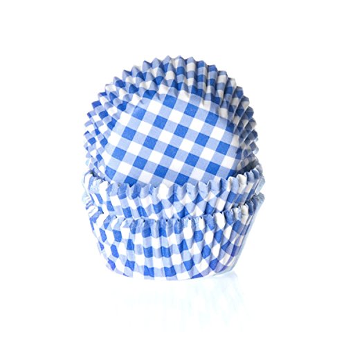 50 Muffinförmchen, blau/weiß kariert von House of Marie