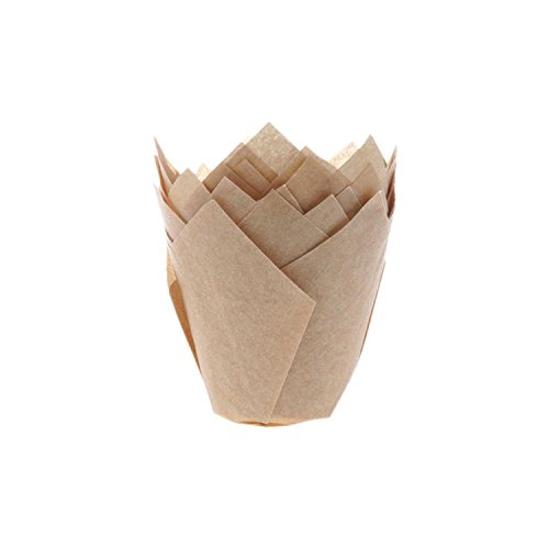 House of Marie 36 Tulpenmuffinförmchen, kraftpapier/Hellbraun von House of Marie