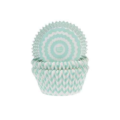 House of Marie 50 Muffinförmchen, Zick-Zack, mintgrün von House of Marie