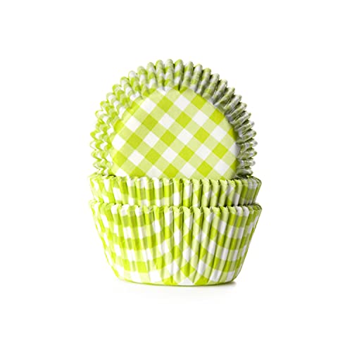 House of Marie 50 Muffinförmchen, grün weiß kariert von House of Marie