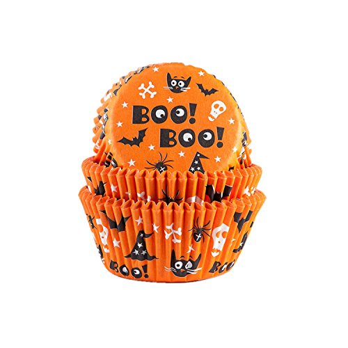 House of Marie 50 Muffinförmchen Halloween | Boo | Scary | mit Halloween Motiven von House of Marie
