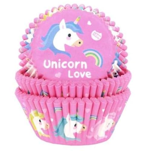 House of Marie Unicorn Pattern Paper Muffin Cases Cupcake Cases Pack of 50 von House of Marie