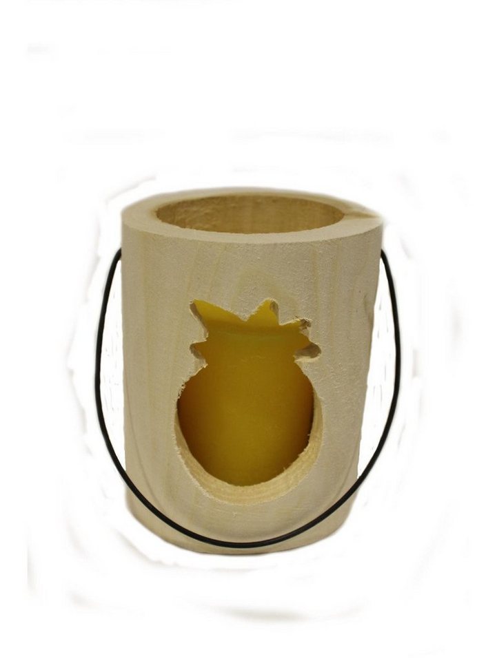 House of Rustic Dekofigur House of Rustic Windlicht aus Holz Ananas gelb Ø von House of Rustic