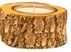 House of Rustic Kerzenhalter aus Holz Ø 16 x 7,5 cm mit weißer Kerze von House of Rustic