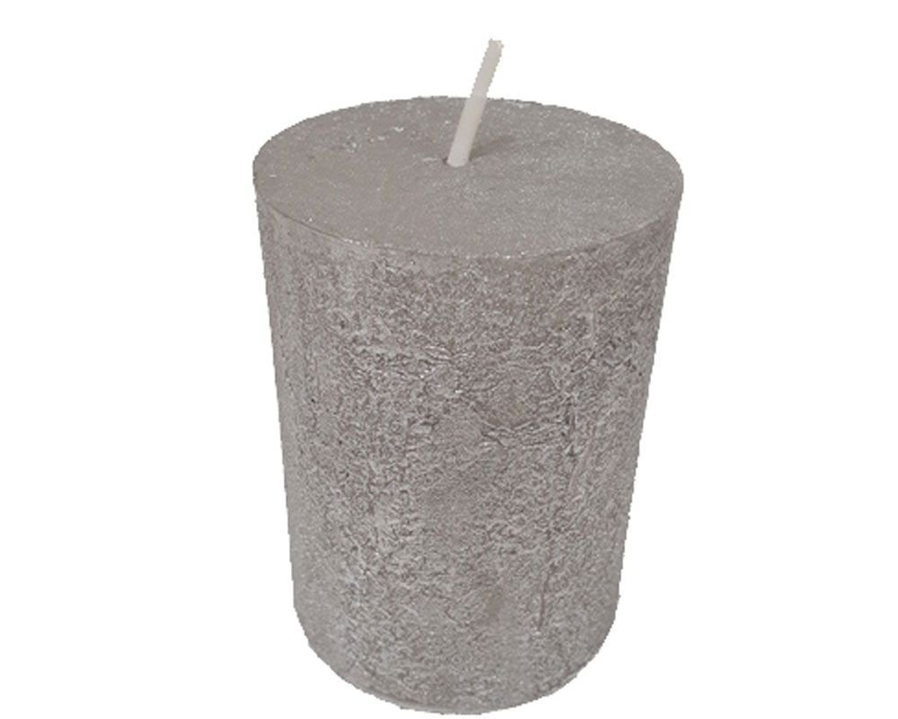 House of Rustic Stumpenkerze House of Rustic Kerze 12 cm silber von House of Rustic