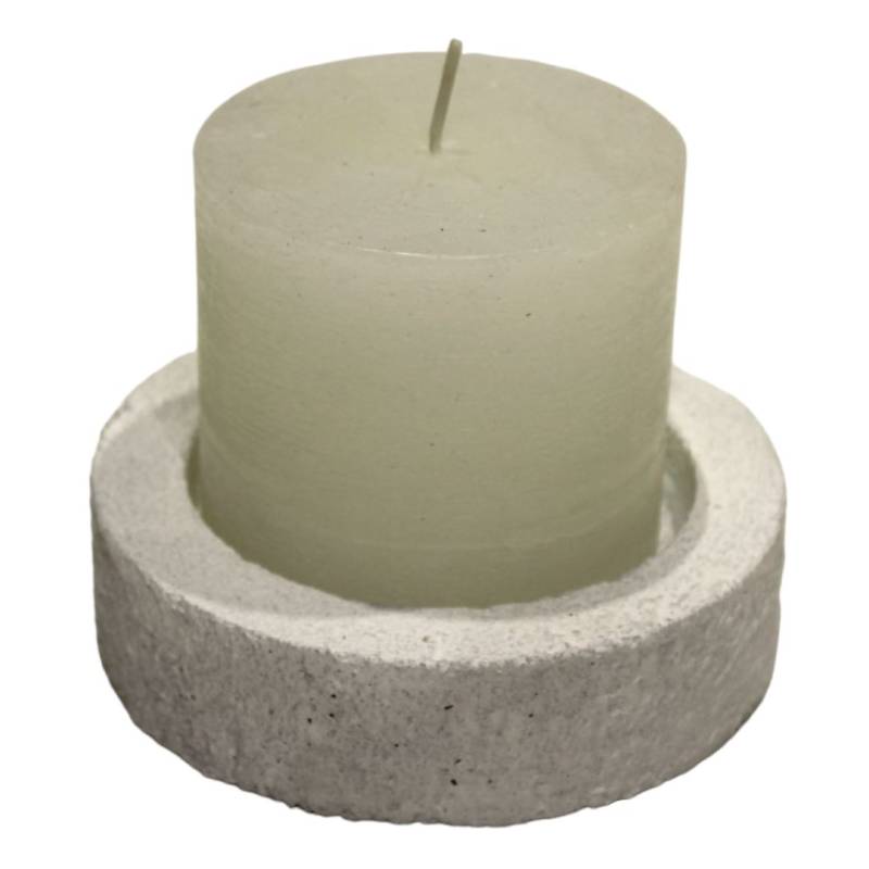 House of Rustic Outdoorkerze Rustik Betonkerzenständer Ø 10 x 9 cm, weiß von House of Rustic