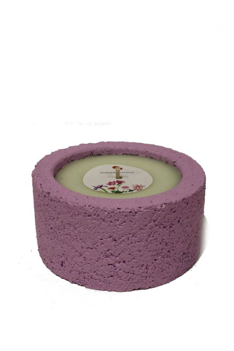 House of Rustic Outdoorkerze in Betonschale rosa Ø 15 x 7,5 cm von House of Rustic