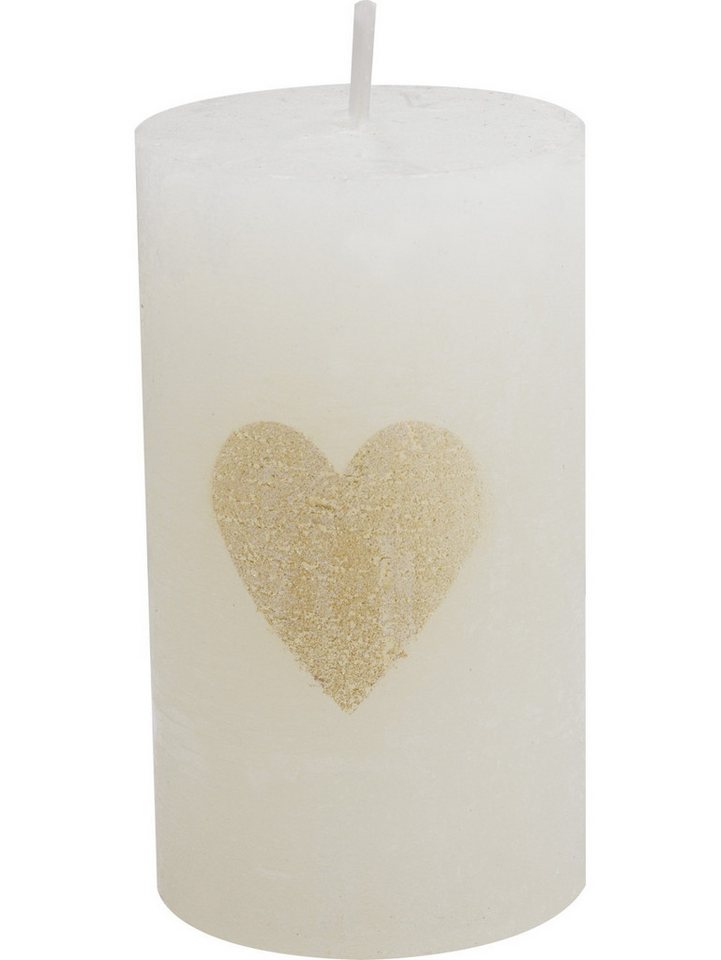 House of Rustic Stumpenkerze House of Rustic Kerze champagner mit gold Herz Ø House of Rustic Stumpenkerze House of Rustic Kerze champagner mit gold Herz Ø von House of Rustic