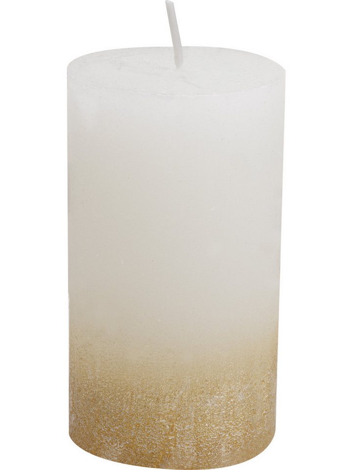 House of Rustic Stumpenkerze House of Rustic Kerze champagner mit gold Streifen House of Rustic Stumpenkerze House of Rustic Kerze champagner mit gold Streifen von House of Rustic
