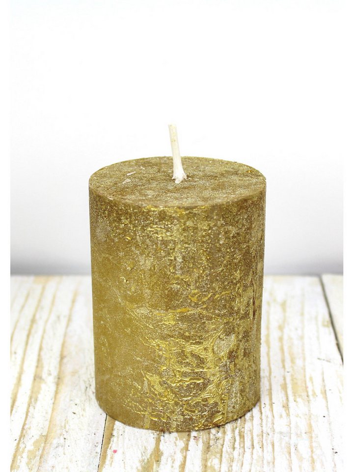 House of Rustic Stumpenkerze House of Rustic Kerze gold Ø 6,8 x 9 cm House of Rustic Stumpenkerze House of Rustic Kerze gold Ø 6,8 x 9 cm von House of Rustic