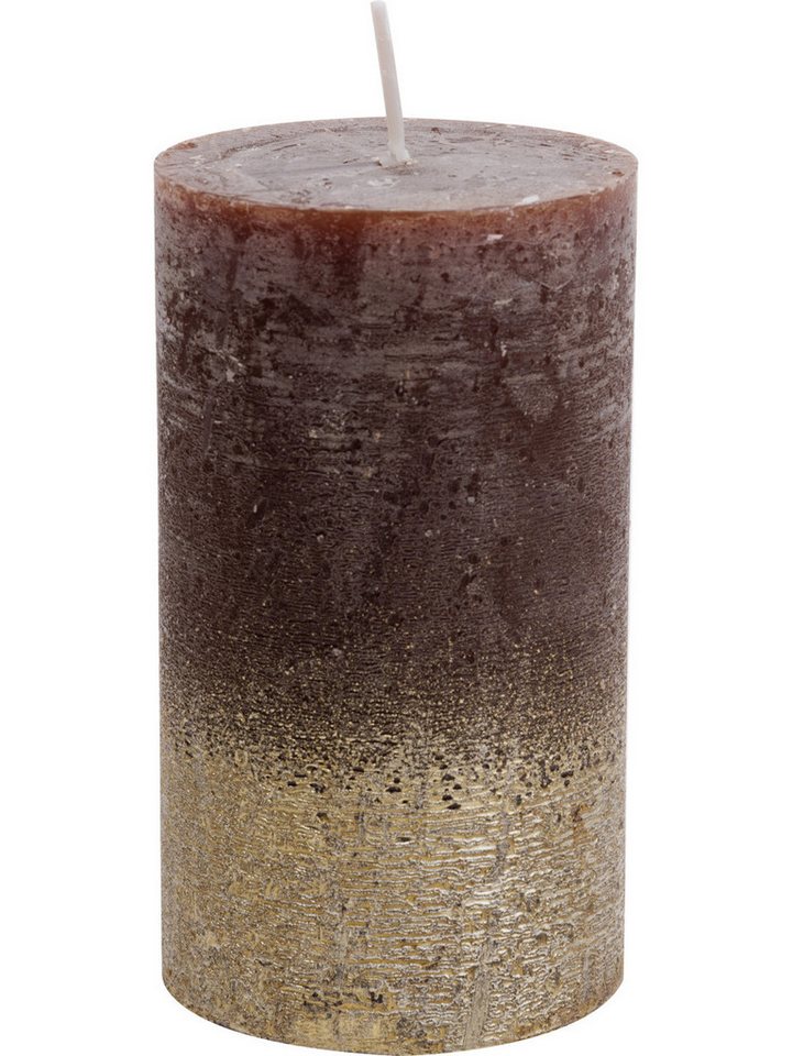 House of Rustic Stumpenkerze House of Rustic Kerze mocca mit gold Streifen Ø House of Rustic Stumpenkerze House of Rustic Kerze mocca mit gold Streifen Ø von House of Rustic