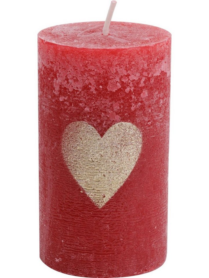 House of Rustic Stumpenkerze House of Rustic Kerze ruby rot mit gold Herz Ø 6,8 House of Rustic Stumpenkerze House of Rustic Kerze ruby rot mit gold Herz Ø 6,8 von House of Rustic