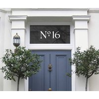 Premium Elegante Weiße Oberlicht-Türnummer, Hausnummer Am Oberlicht, Haustürnummer, Einweihungsgeschenk von HouseDoorNumbers