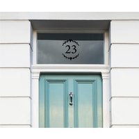 Premium Schwarze Oberlichtnummer, Herzen Design Hausnummer, Spiegelnummer, Nummer Für Glas, Haustürnummer Aufkleber von HouseDoorNumbers
