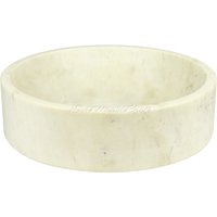 Große Marmor Tiefe Schale | Weiße Marmorschale Miles Marble Handgeschnitzte Elegantes Marmorgeschirr von HouseMarbleCrafts