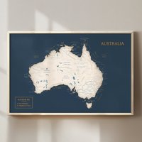 Australien Landkarte, Pin Landkarte von HouseOfMapsArts
