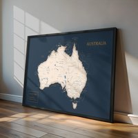 Personalisierte Australien Karte, Push Pin Pinnwand Karte von HouseOfMapsArts