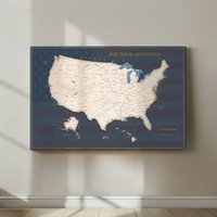 Usa Landkarte Mit Pinnwand von HouseOfMapsArts
