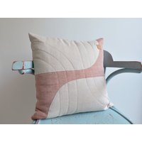 Minimalist Grau Braun Gesteppter Leinen Kissenbezug 16 X - Midcentury Modern, Skandinavisch, Boho Raumdekor Housewarming Geschenk von HouseOfSquares