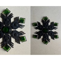 Dantoft Schwarz Metall Grün Glas Wand Dekor | Dänemark Jahrgang von HouseOfVintFurniture