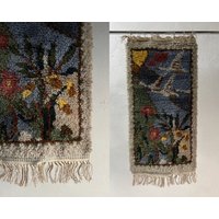 Hochflor Wollteppich | Skandinavisch Vögel Blumen Schweden Jahrgang von HouseOfVintFurniture