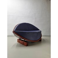 Källemo Blaues Ledersofa/"Keflavik" Von Sigurdur Gustafsson/Mahagoni Stahl Leder/2000Er Jahre/Vintage Källemo Blaues Ledersofa/"Keflavik" Von Sigurdur Gustafsson/Mahagoni Stahl Leder/2000Er Jahre/Vintage von HouseOfVintFurniture