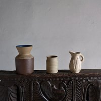 Soholm Beige Steingut Vasen Set | Dänemark 1960Er Jahre von HouseOfVintFurniture