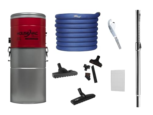 HouseVac HV755ST Zentralstaubsauger Set mit Retraflex 2; Zubehör Kit, Hybrid Filter System Leistungsstarkes Vakuumsystem 1700 W Hohe Saugkraft Leise Kompaktes Design mit Zubehör (12.2m) von HouseVac