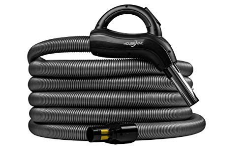 HouseVac Premium Saugschlauch für Zentralstaubsauger |Passend Fast alle Zentralstaubsauger Länge 9m | Beide Schlauchenden drehen Sich um 360 Grad | mit EIN/AUS-Schalter | Clipbefestigung von HouseVac