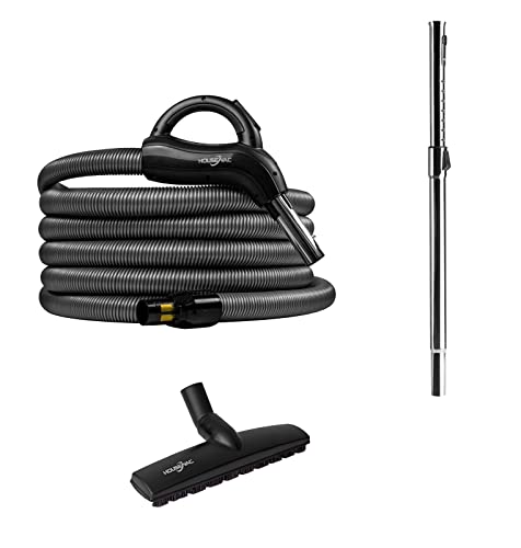 HouseVac Reinigungszubehörsatz: EIN Zentralstaubsauger Saugschlauch 7.5m, EIN Teleskoprohr mit Clip, eine Doppelfunktionsbürste für Teppiche und Parkette von HouseVac