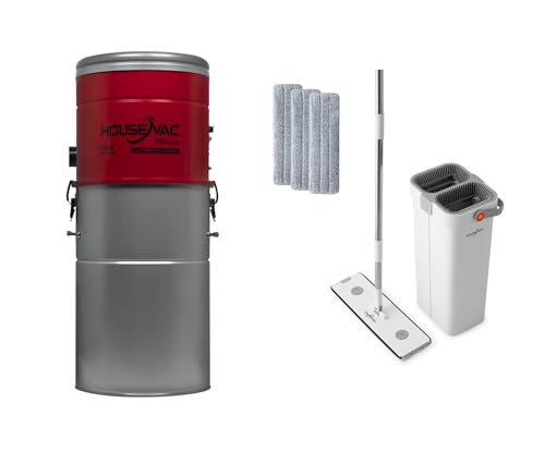 HouseVac Zentralstaubsauger HV-755ST-35H zur Reinigung Ihres Hauses | Saugkraft 755 AirWatt, Leistungsstarker Ametek Motor - 1700W | 2 Turbinen | Soft Start/Stop-System | Hybridzyklonfiltration von HouseVac