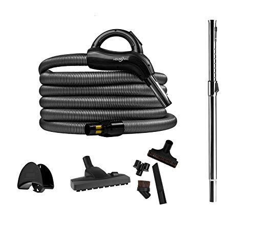 Zentralstaubsauger HouseVac Zubehör Kit 8 Teile Saugschlauch (9m) mit Handgriff Teleskopstange Umschaltbare Bodendüse Fugendüse Premium-Set zur gründlichen Reinigung von HouseVac