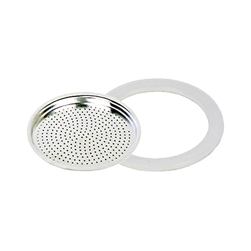 Dichtungsringe mit Aluminiumfilter, flexible Unterlegscheibendichtung, tragbares Zubehör, Ersatz für Mokkakanne, Kaffeemaschine, für 9 Tassen von HouseVibe