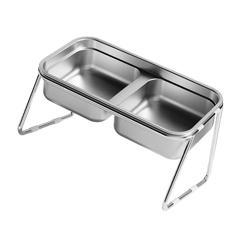 Erhöhter Katzennapf mit Ständer, rutschfest, geneigt, Futternapf, erhöhter Katzenfutter, Wassernapf, Edelstahl, für kleine Hunde und Welpen Erhöhter Katzennapf mit Ständer, rutschfest, geneigt, Futternapf, erhöhter Katzenfutter, Wassernapf, Edelstahl, für kleine Hunde und Welpen von HouseVibe