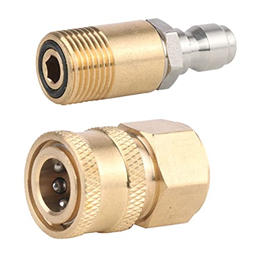 Gartenschlauch-Hochdruckreiniger-Adapter-Set, 6,35 mm, Schnellanschluss, Wasserschlauchverschraubung, M18 x 1,5, Messinganschluss Gartenschlauch-Hochdruckreiniger-Adapter-Set, 6,35 mm, Schnellanschluss, Wasserschlauchverschraubung, M18 x 1,5, Messinganschluss von HouseVibe