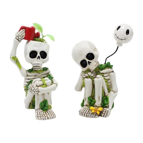 HouseVibe Miniatur-Skelett-Figuren aus Kunstharz für Mikro-Landschaft, Desktop-Dekoration, Halloween-Ornamente, 2 Stück HouseVibe Miniatur-Skelett-Figuren aus Kunstharz für Mikro-Landschaft, Desktop-Dekoration, Halloween-Ornamente, 2 Stück von HouseVibe