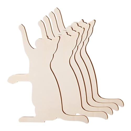 Katzenausschnitte aus Holz, leicht, unlackiert, 31 x 25 cm, für Bastelarbeiten, Kunstprojekte, Zeichnen, Malen, 5 Stück Katzenausschnitte aus Holz, leicht, unlackiert, 31 x 25 cm, für Bastelarbeiten, Kunstprojekte, Zeichnen, Malen, 5 Stück von HouseVibe