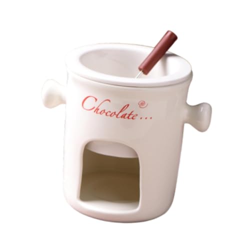 Keramik-Schokoladen-Fondue-Tasse mit Gabeln, persönlicher Käse-Schmelzbecher, Butterwärmer, erhitzt durch Teelicht, für Süßigkeiten, Snacks, Karamell, Schokolade, Party, Weiß Keramik-Schokoladen-Fondue-Tasse mit Gabeln, persönlicher Käse-Schmelzbecher, Butterwärmer, erhitzt durch Teelicht, für Süßigkeiten, Snacks, Karamell, Schokolade, Party, Weiß von HouseVibe