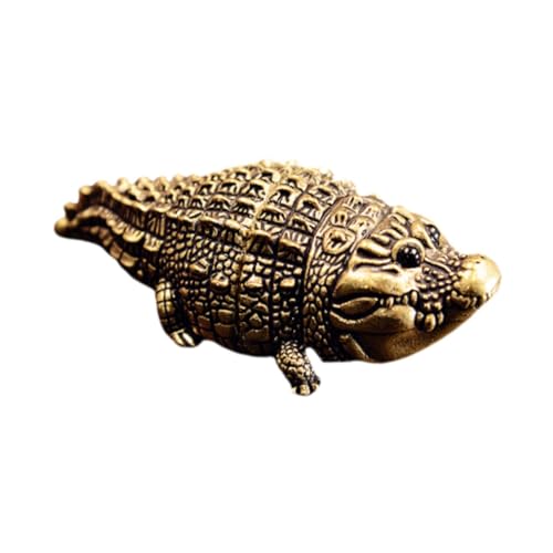Krokodil-Statue, Tierfigur, Messing-Skulptur, 6,4 cm, Feng Shui, dekoratives Handwerk für Büro, Tischplatte, Heimdekoration Krokodil-Statue, Tierfigur, Messing-Skulptur, 6,4 cm, Feng Shui, dekoratives Handwerk für Büro, Tischplatte, Heimdekoration von HouseVibe