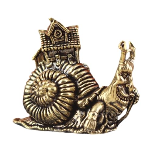 Messingschneckenhaus-Figur, handgefertigt, Tierskulptur, Heimdekoration, Büro, Schreibtisch, Ornament, Einweihungsgeschenk, 4 cm von HouseVibe