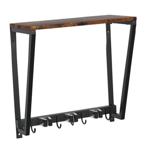 Mopp- und Besenhalter, Wandmontage, Organizer mit schwebendem Regal, 3 Schlitze, 4 Haken für Reinigungsmittel, Gartengeräte, Garage, Aufbewahrung, schwarz Mopp- und Besenhalter, Wandmontage, Organizer mit schwebendem Regal, 3 Schlitze, 4 Haken für Reinigungsmittel, Gartengeräte, Garage, Aufbewahrung, schwarz von HouseVibe