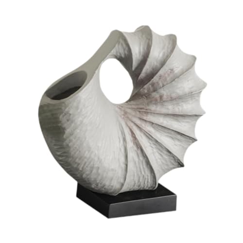 Muschelvase, einzigartiger Tafelaufsatz, Kunstharz-Blumentopf für Schreibtisch, Esszimmer, Garten, Spielzimmer, Heimdekoration, 13,5 x 12 x 29 cm von HouseVibe