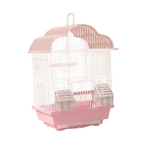 Papagei Vogelkäfig Ständer Käfig Haus Hängend mit Futterbecher Hängender Käfig Vogelnest für Kakadus Lovebirds Aras Wellensittiche Finken, M, Rosa-L Papagei Vogelkäfig Ständer Käfig Haus Hängend mit Futterbecher Hängender Käfig Vogelnest für Kakadus Lovebirds Aras Wellensittiche Finken, M, Rosa-L von HouseVibe
