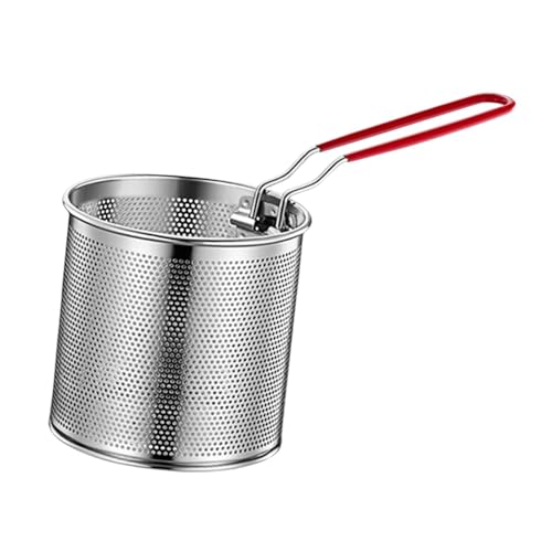 Runder Frittierkorb zum Frittieren mit Griff für Pommes Frites, Huhn, Tempura, Edelstahl-Siebkorb, Küchenutensilien, 12 cm Runder Frittierkorb zum Frittieren mit Griff für Pommes Frites, Huhn, Tempura, Edelstahl-Siebkorb, Küchenutensilien, 12 cm von HouseVibe