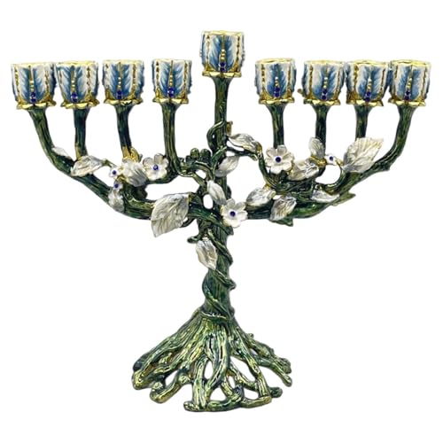 Traditioneller Menora-Chanukka-Kerzenhalter mit 9 Armen, Kerzenständer für Stabkerzen, Weihnachten, Festival, Heimdekoration Traditioneller Menora-Chanukka-Kerzenhalter mit 9 Armen, Kerzenständer für Stabkerzen, Weihnachten, Festival, Heimdekoration von HouseVibe
