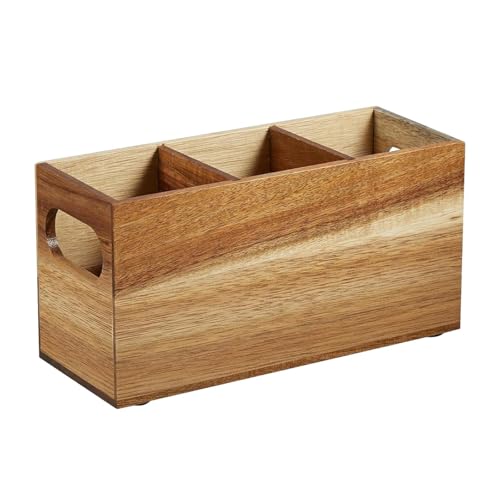 Utensilienhalter aus Holz, Gabel und Löffel, Aufbewahrungsbox, Trennwand, Mehrzweck, Bauernhaus, 23 x 8,9 x 11,5 cm Utensilienhalter aus Holz, Gabel und Löffel, Aufbewahrungsbox, Trennwand, Mehrzweck, Bauernhaus, 23 x 8,9 x 11,5 cm von HouseVibe
