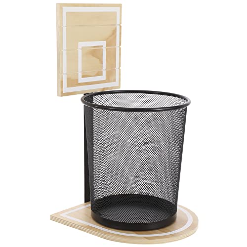 Basketball-Mülleimer, Reifen-Abfalleimer, Abfallkorb, Ball-Mülleimer, 48.3x25.4 cm, braun, Holz, Papierkorb, Jungen-Schlafzimmer, Rand-Mülleimer, Kinderzimmer,Hoops,Hoops ouseables von Houseables